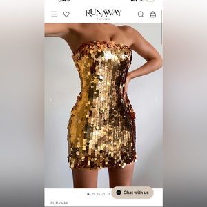 Za Za mini dress - Gold Runaway the Label
